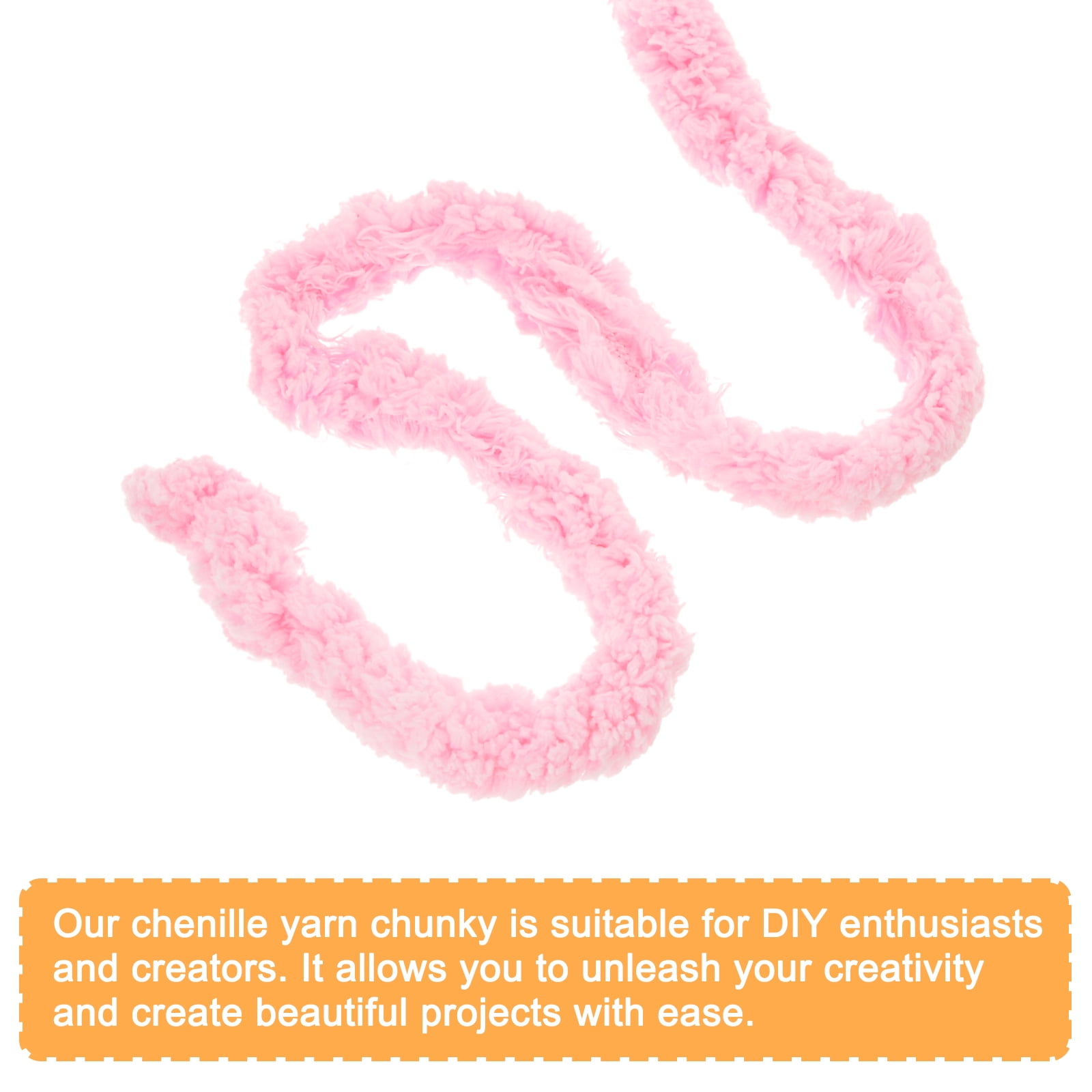 Chunky Yarn, 1Pcs Polyester Blanket Yarn, DIY Thick Chenille Yarn for Crocheting Blankets (Colorful Pink)