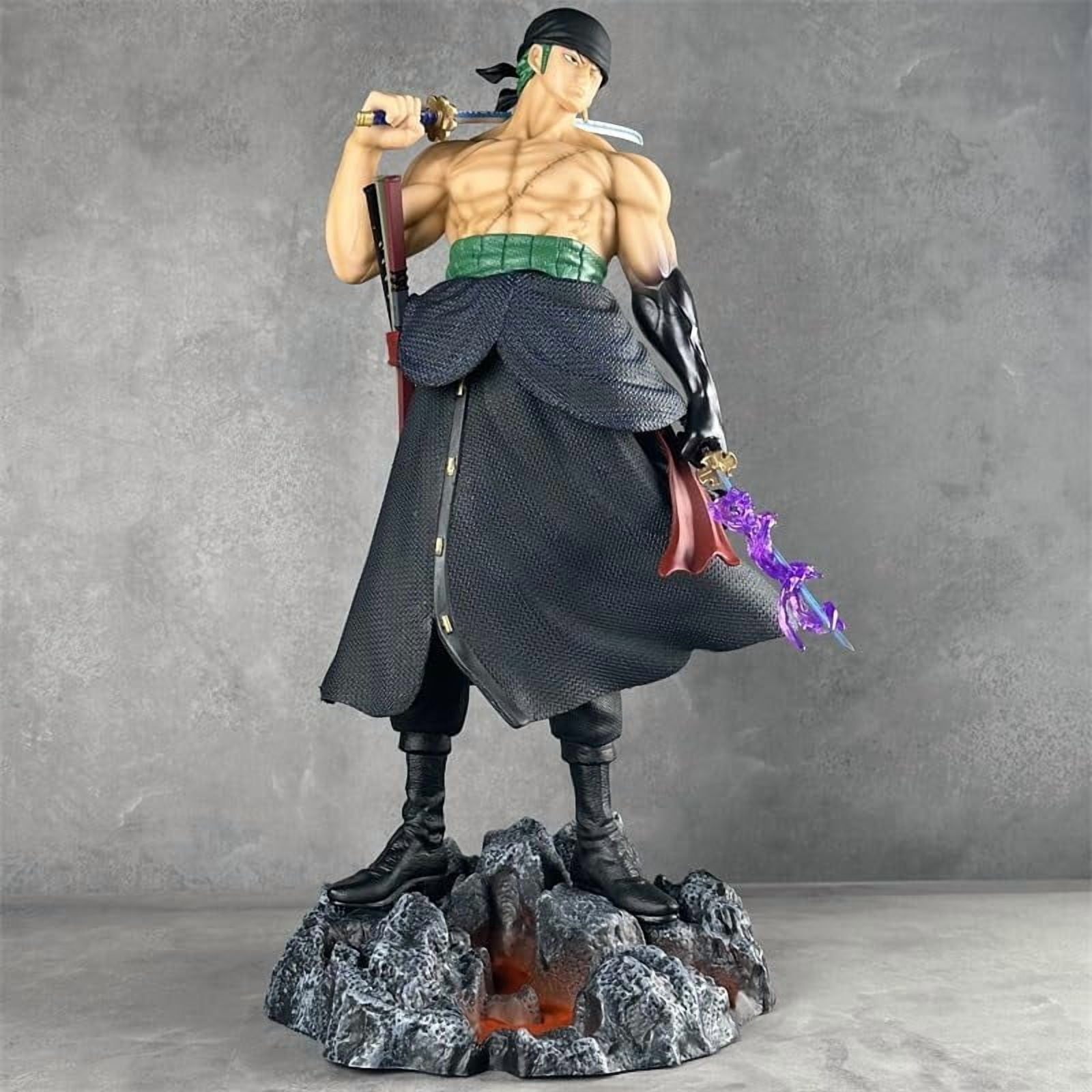 Zoro Figure Carrying A Knife Roronoa Zoro Replacement Head Action Figures 50cm/19.7inch Handmade PVC Anime Model Statue Collectible Craft Gift