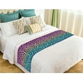 thumbnail image 1 of EREHome Gradient Pink And Blue Leopard Pattern Bed Runner Bed Scarf Bed Decor 20x95 inch, 1 of 1