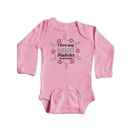 

Inktastic I Love My Godfather Diabetes Awareness Gift Baby Boy or Baby Girl Long Sleeve Bodysuit