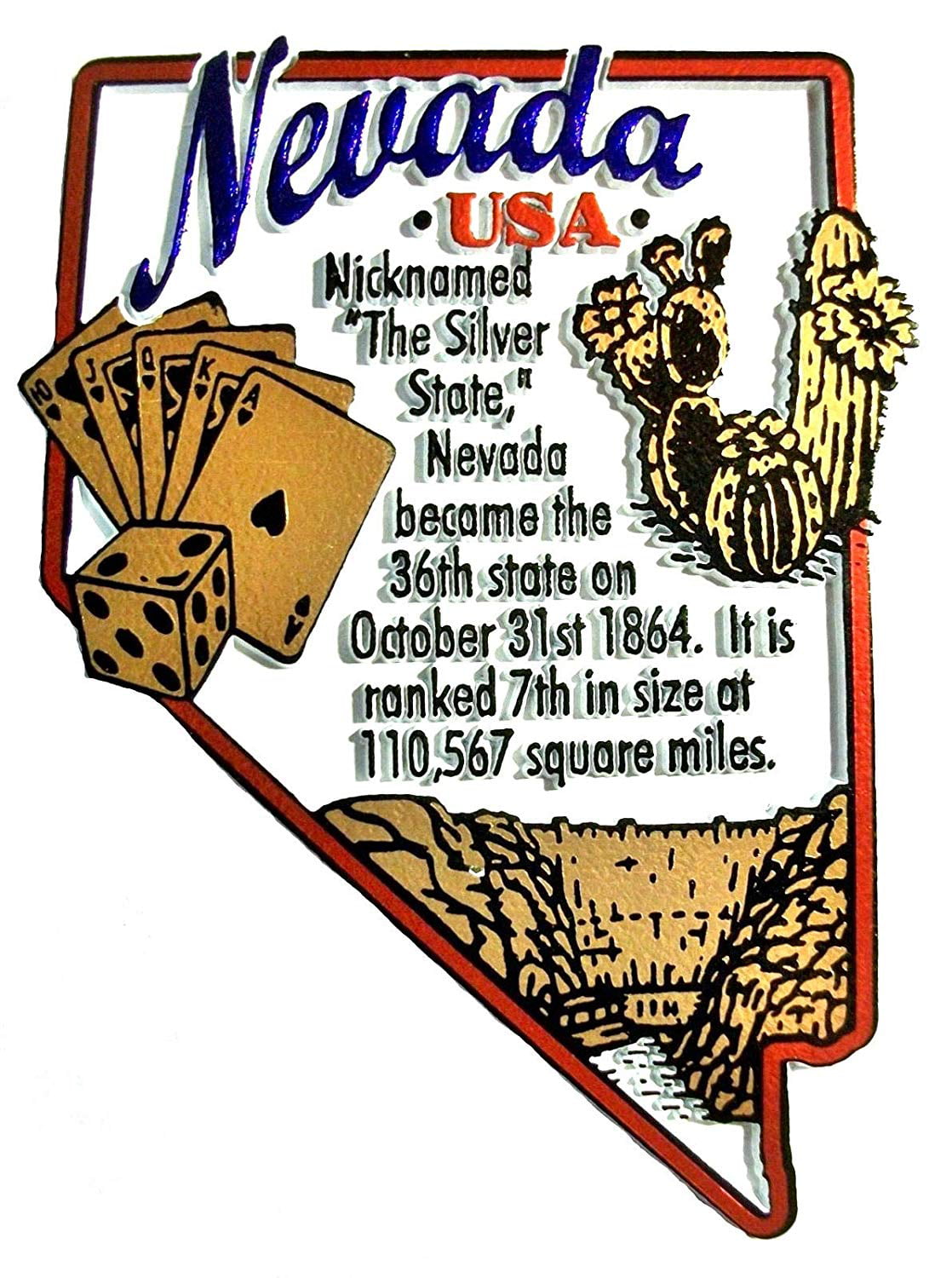 Nevada Postage Stamp Fridge Magnet 