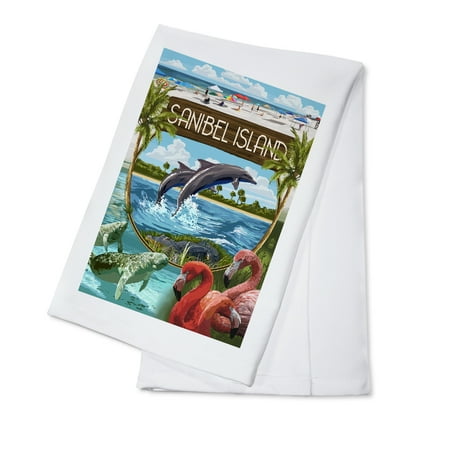 

Sanibel Island Florida Montage (100% Cotton Tea Towel Decorative Hand Towel Kitchen and Home)