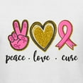 thumbnail image 2 of Peace Love Breast Cancer Awareness Breast Cancer Awareness Womens Graphic Long Sleeve T-Shirt, White, Large, 2 of 5