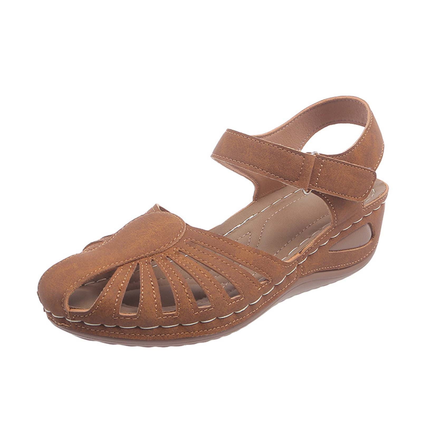 Closed Toe Sandals Women Arch Support Sandals Dressy Summer Ankle