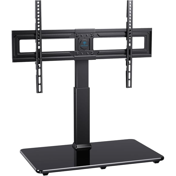 PERLESMITH Support TV Universel Pivotant pour Téléviseurs à Écran Plat/courbé LCD OLED de 37 à 80 Pouces - Support TV Central de Table à Hauteur Réglable avec Gestion des Câbles, VESA 600x400 mm jusqu'à 88 Lb, PSTVS02
