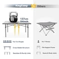thumbnail image 3 of KingCamp Mesa de camping plegable portátil de aluminio enrollable, ligera, plegable, grande, para picnic en interiores y exteriores, patio trasero, 53.5 x 27.5 pulgadas, 3 of 5