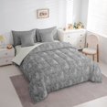 thumbnail image 3 of Feelyou Women Damask Floral Twin Bedding Sets 7pcs, Boho Cat Animal Bedding Comforter Set, 3 of 8