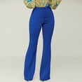 thumbnail image 6 of Women High Waist Comfortable SlimFit Trousers With Buttons Flared Suit Pants, 6 of 8