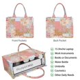 thumbnail image 2 of Large Capacity Tote Bag,Pioneer Flower Floral Print Pattern Handbag Fashion Luxury Tote Bag,15.7"x13"x 5.1" Inches,Laptop Compatible, 2 of 6