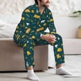 thumbnail image 7 of Yiaed Camping Print Men’s Pajamas Set - Long Sleeve Button Down Sleep Shirt and Pajama Bottoms Sleepwear Set Mens Pjs Sets Men's Pajama Bottoms-Large, 7 of 7