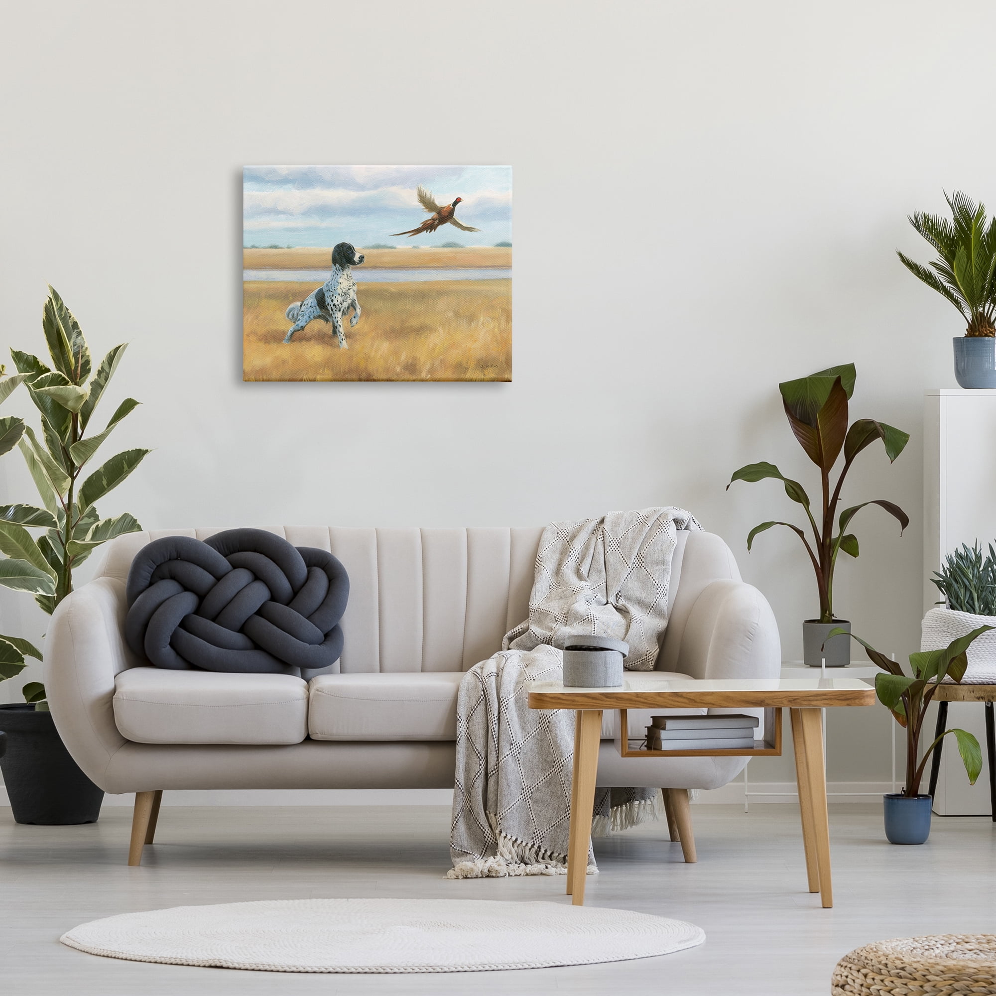 Stupell Industries Pointer Dog & Pheasant Animals & Insects Painting Gallery Wrapped Canvas Print Wall Art, 30 x 24