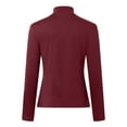 thumbnail image 4 of Women T Shirt High Neck Slim Fit Long Sleeve Polyester Spandex Home Shopping Wear, 4 of 4