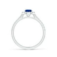 thumbnail image 2 of ANGARA Natural Oval Sapphire Halo Ring with Diamond Accents in 14K White Gold for Women (Size-7x5mm) | September Birthstone, Birthday, Anniversary, Jewelry Gift for Women | Natural Blue Sapphire Ring, 2 of 11