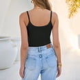 thumbnail image 4 of Women's Tank Tops Spaghetti Strap Square Neck Tops Summer Slim Fit Basic Sleeveless Shirts Cute Trendy Going Out Tops, 4 of 5
