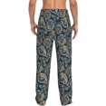 thumbnail image 7 of Salouo Indian Paisley 2 Print Pajama Pants for Men, Lounge Pants Elastic Waistband Casual Men's sleepwear Loungewear Sleep Pajama Pant -Medium, 7 of 7