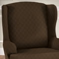 thumbnail image 2 of Stretch Sensations 1-Piece Stretch Newport Wing Chair Slipcover, Chocolate, 2 of 2