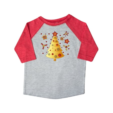 

Inktastic Red and Gold Christmas Tree with Flowers Gift Toddler Boy or Toddler Girl T-Shirt