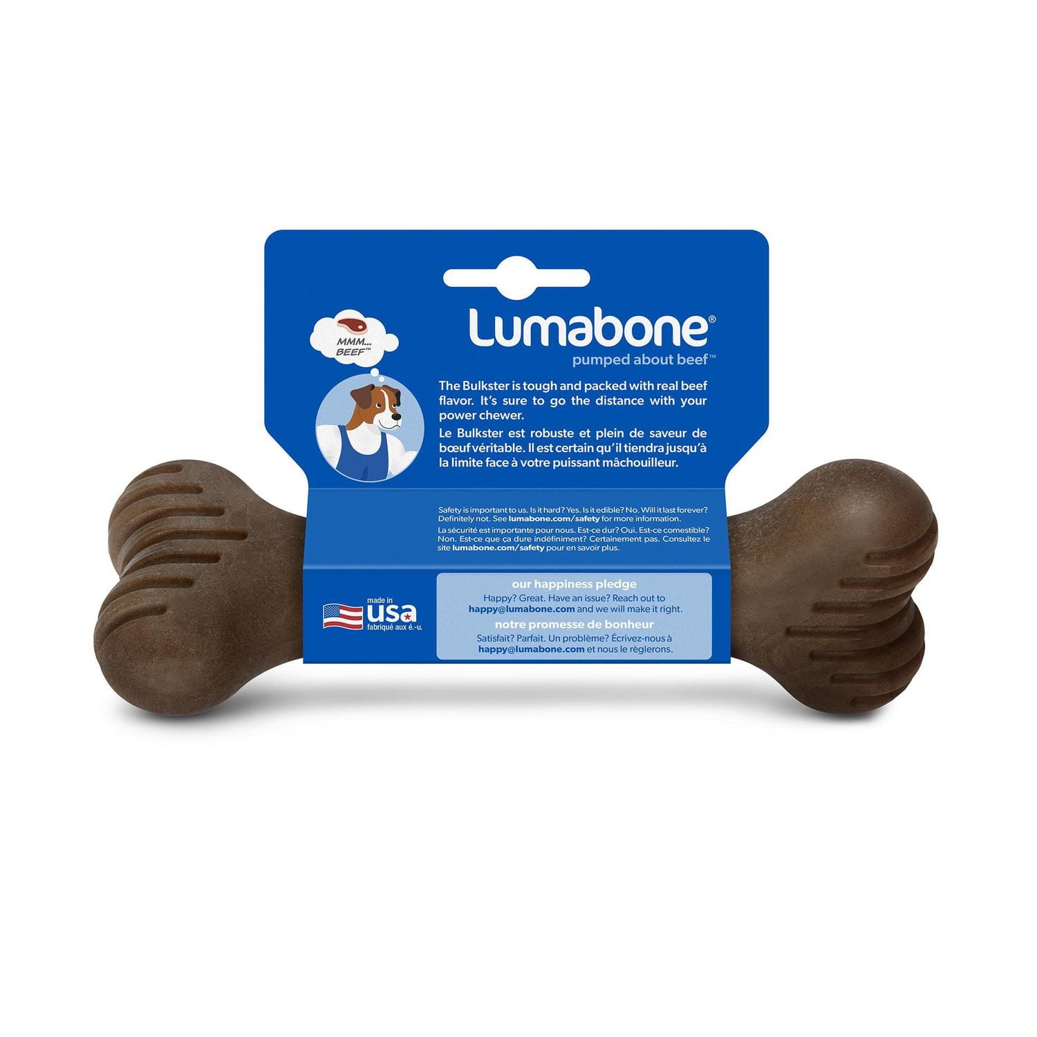 Lumabone Beef-Flavored Bulkster Dog Chew Toy, Medium