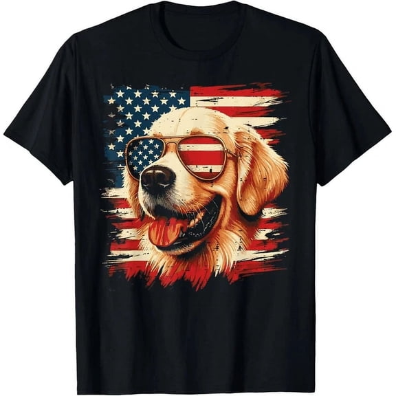 Hot Trending T-Shirt With 4Th Of July Dog Labrador Golden Retriever Sweatshirt Design Preview Only
