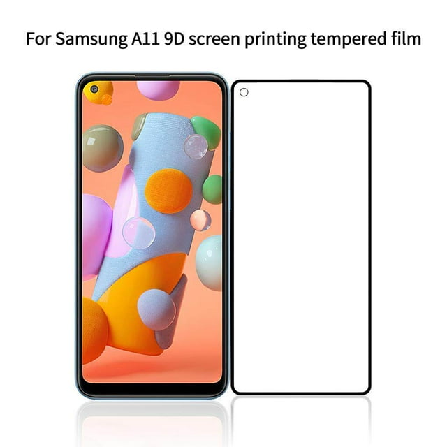For Samsung A11 Mobile Phone Film HD Full Screen Explosion-proof Tempered Film Tempered Glass on for Samsung Screen Protector Glass 9D Silk Screen Tempered Glass Film