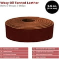 thumbnail image 2 of European Leather Work 5-6 oz. 2-2.4mm Oil-Tanned Waxy Leather Belts Size: 8"x50" 20.3x127 cm  Burgundy Color  Natural Grass Fed Full Grain Cowhide Straps, Strips, Knife Sheaths, Boots, Hats, 2 of 8