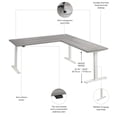 thumbnail image 4 of Scranton & Co Engineered Wood 72W L-Shaped Standing Desk in Platinum Gray, 4 of 7