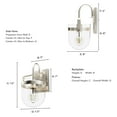 thumbnail image 5 of Hunter - Karloff 1-light Brushed Nickel, Medium Size Sconce Light, Dimmable, Casual Style, for Bedrooms, Kitchens, Dining, Living Rooms - 19842, 5 of 6