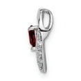 thumbnail image 4 of Auriga Fine Jewelry 14K White Gold Garnet and Diamond Heart Pendant (L- 14.4mm, W-15.3mm) for Women, 4 of 6