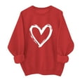 thumbnail image 2 of Women's Valentine's Day Heart Graphic Sweatshirt - Plus Size Crewneck Long Sleeve Love-Themed Pullover, Cute Gnome & Heart Print Casual Tops for Date Night & Gifts, 2 of 6