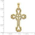 thumbnail image 2 of 14k Gold Beaded Cut-out Religious Faith Cross With Swirled Tips 38mm long Pendant Necklace for Women, 2 of 2