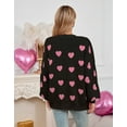 thumbnail image 4 of Cardigans for Women Heart Print Valentine's Day Sweaters Loose Casual V Neck Button Down Long Sleeve Open Front Knit Cardigans Alsol Lamesa, 4 of 6