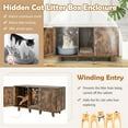 thumbnail image 5 of Demi Bonn 47" 2-Door Cat Litter Box Enclosure with Winding Entry and Scratching Board, Hidden Cat House Washroom Furniture, Dark Brown, 5 of 8