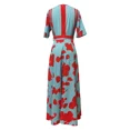 thumbnail image 5 of OYYN Maxi Wedding Guest Dresses for Women Short Sleeve Deep V Neck Formal Dresses Thigh Slit Red Corset Dress, 5 of 7