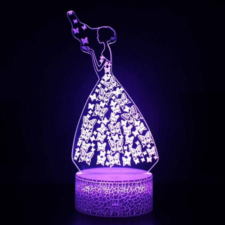 

coappsuiop valentines day decorations led light butterfly led night light colorful 16 colors remote control 3d desk lamp gift