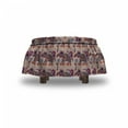 thumbnail image 4 of Ethnic Ottoman Cover, Ukrainian Folktale Animal, 2 Piece Slipcover Set with Ruffle Skirt for Square Round Cube Footstool Decorative Home Accent, Standard Size, Multicolor, by Ambesonne, 4 of 5