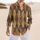 thumbnail image 2 of Nuevas camisas de manga larga de moda para hombres y mujeres 2024, camisetas de vacaciones con estampado a cuadros de estilo bohemio, ropa de mujer, blusa de calle con solapa, 2 of 5