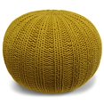 thumbnail image 1 of SIMPLIHOME Shelby Pouf Rond Tricoté à la Main, Repose-Pieds, Rembourré en Coton Moutarde, pour le Salon, la Chambre et la Chambre d'Enfants, Transitionnel, Moderne, 1 of 5