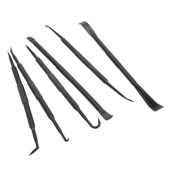 Pry Bar Kit, 6PCS ABS Plastic Long Black Double End High Accuracy Prying Hook Wear Resistant for Removing O Rings