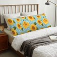 thumbnail image 5 of KLL Ultra Soft Microfiber Body Pillow Cover/Pillowcases 20"x54" with Hidden Zipper Closure-White Polka Dot Sunflower, 5 of 5