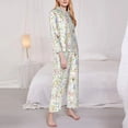 thumbnail image 3 of Daiia Flower Rabbit for Women's Long-Sleeved Pajama Set – Soft & Comfortable Sleepwear Button-Up Pajamas Cozy Lounge Wear-XX-Large, 3 of 7