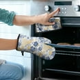 thumbnail image 2 of Pioneer Flower Kitchen Oven Mitt and Pot Holder Sets 2 Pcs for Baking, Cooking and Grilling, Heat Resistant Up To 392 °F, 2 of 7