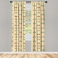 thumbnail image 3 of Ambesonne Urban Curtains, Cartoon Retro Scooters, Pair of 28"x95", Multicolor, 3 of 5