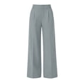 thumbnail image 4 of Mifsaly Womens Wide Leg Dress Pants High Waisted Pleated Trousers Elegant Business Casual Office Work Outfits with Pockets Gray,XXL, 4 of 5