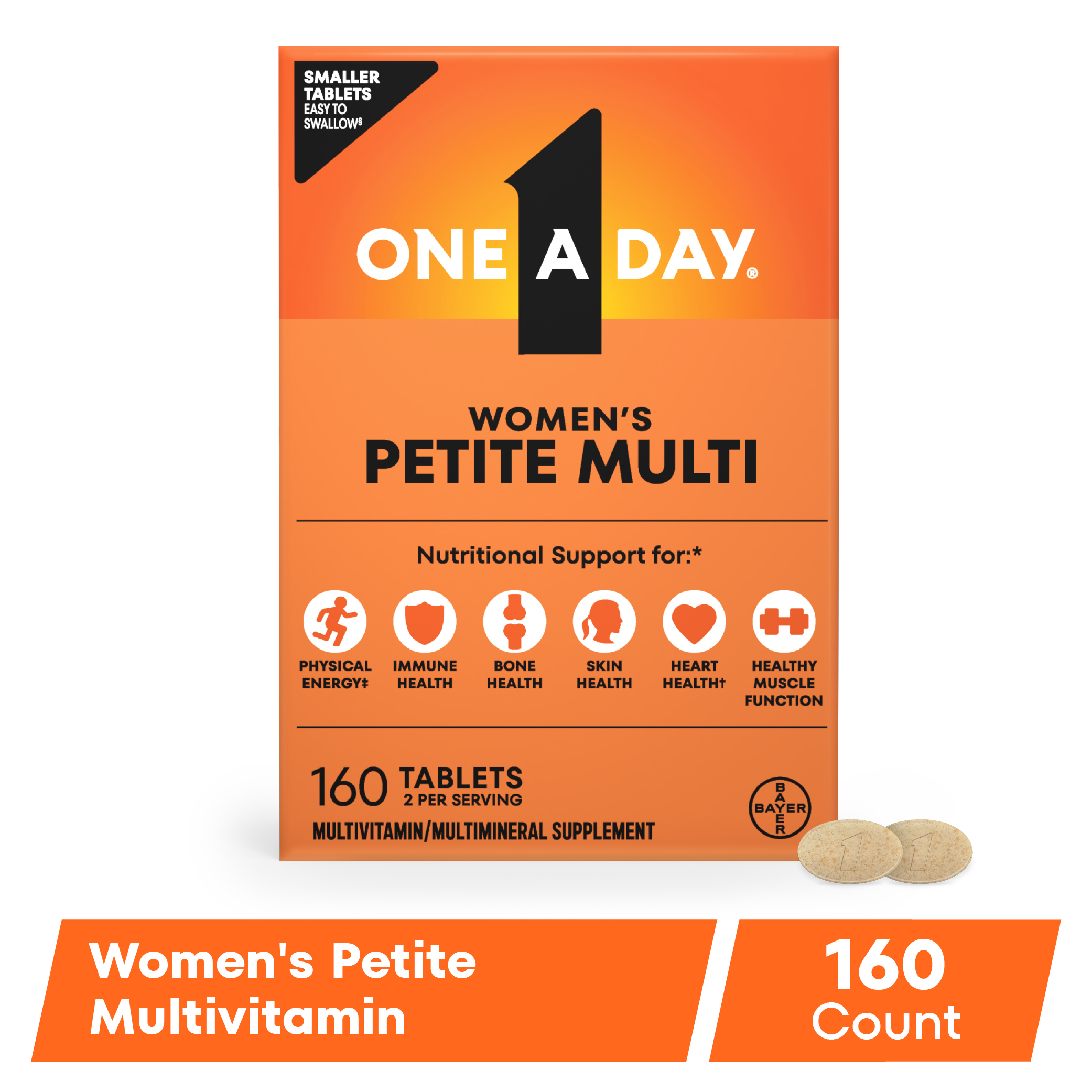 One A Day Women's Petites Tablets, Multivitamins for Women, 160 Ct