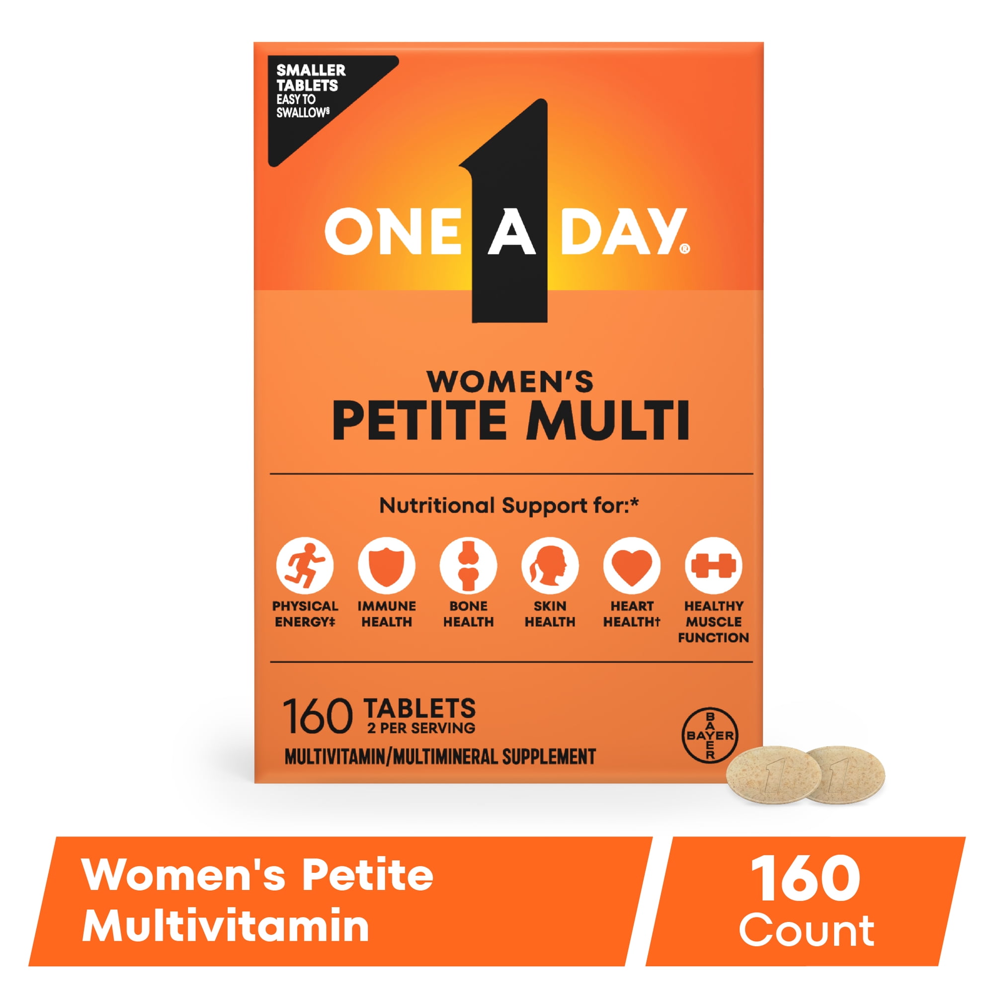One A Day Women's Petites Tablets, Multivitamins for Women, 160 Ct