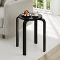thumbnail image 2 of Costway Set of 4 18" Stacking Stool Round Dining Chair Backless Wood Home Decor Black, 2 of 9