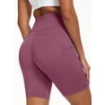 thumbnail image 6 of NELEUS Womens 8" High Waist Spandex Shorts Yoga Workout Biker Athletic Shorts with Pockets,Lavender Pinkish Purple,US Size L, 6 of 9