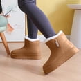 thumbnail image 5 of Viluyesy Womens Ankle Snow Boots Round Toe Thick Platform Sole Plush Lined Side Zipper Casual Winter Outdoor Boots Coffee Size 7, 5 of 7