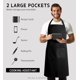thumbnail image 4 of Syntus Paquete de 2 delantales de cocina 100% algodón ajustable con 2 bolsillos, delantales de cocina para mujeres, hombres, chef, color negro, 4 of 5