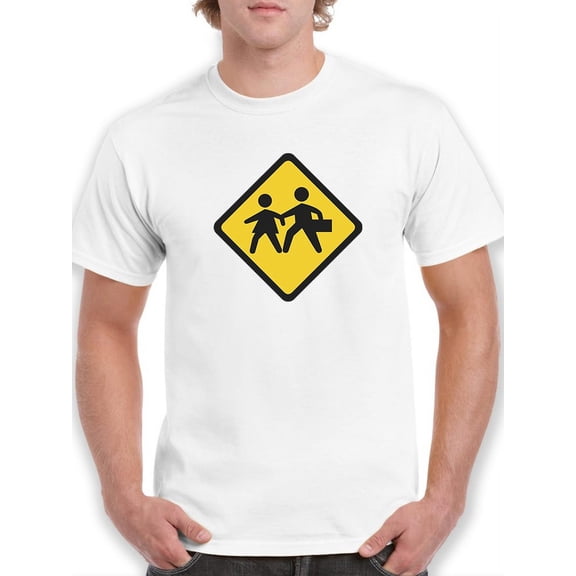 School Crosswalk Ahead T-Shirt Men -Smartprints Designs, Male Medium